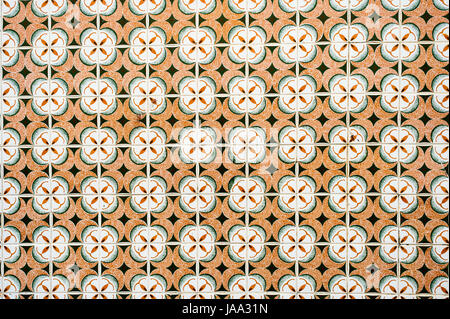 traditional Portuguese tiles on the exterior wall of a building Stock Photo