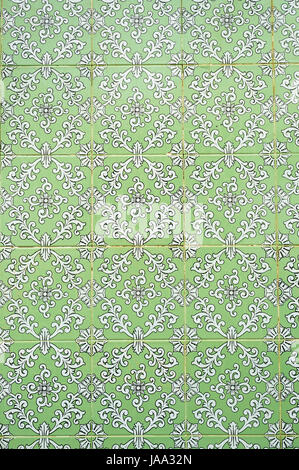 traditional Portuguese tiles on the exterior wall of a building Stock Photo
