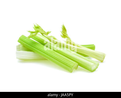 fresh celery stems on a white background Stock Photo