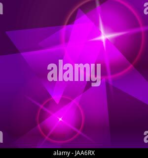 Abstract violet magic shiny vector background. Decorative design purple triangles deep space motion energy fantasy illustration. Stock Vector
