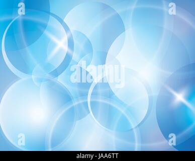 Blue abstract vector background. Lines circles curved blur bokeh gradient illustration. Stock Vector