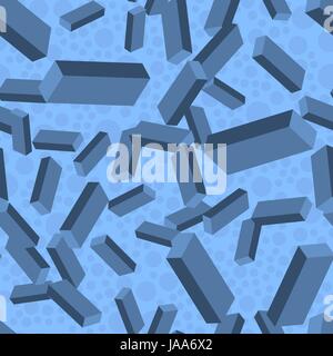 Seamless pattern dark blue geometriacl cubes forms vector futuristic background illustration. Stock Vector