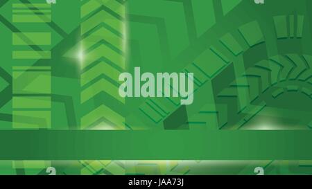green arrows light abstract cyberspace vector background. Digital information flow crative horizontal presentation template Stock Vector