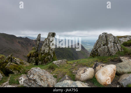 View from the Snowdon Llanberis Path route Stock Photo