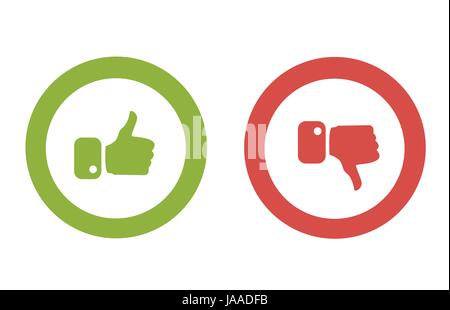 Modern Thumbs Up and Thumbs Down Icons Stock Vector