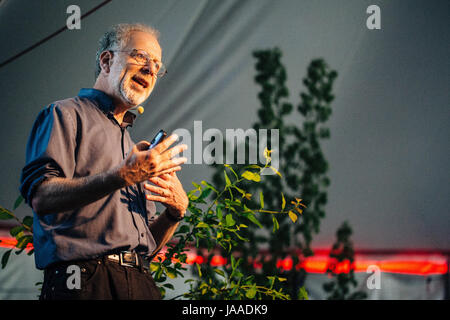 Daniel Lieberman,  paleoanthropologist at Harvard University, Professor of Biological Sciences, does a talk at the Danish festival for natural science Bloom Festival 2017 in Copenhagen. Stock Photo