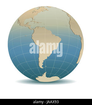 Retro Style South America Global World Stock Photo