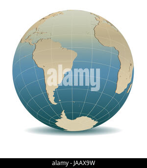 Retro Style South America and Africa Global World, Elements of this image furnished by NASA Stock Photo