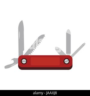 Multitool knife icon, flat style Stock Vector