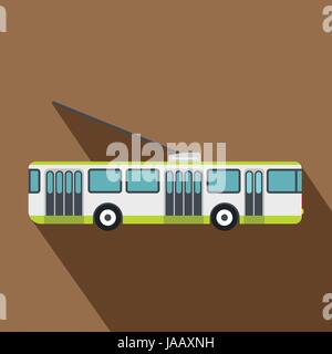 Trolleybus icon, flat style Stock Vector