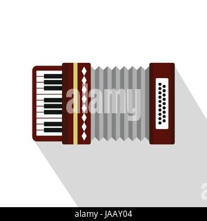Russian folk accordion icon, flat style Stock Vector