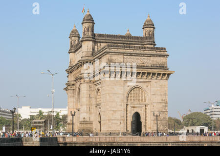 Editorial: MUMBAI, MAHARASHTRA, INDIA, April 12, 2017 - The Gateway of India seen from the side Stock Photo