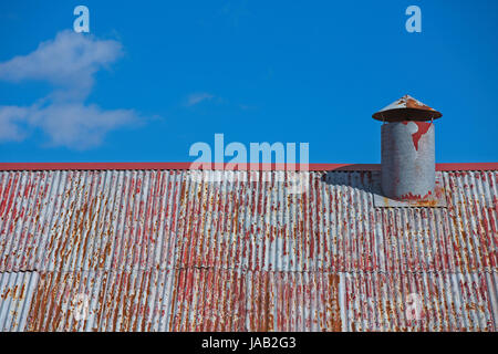 Worn sheet roof Stock Photo