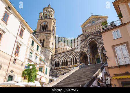 Amalfi Cathedral - a 9th-century Roman Catholic cathedral in the Piazza del Duomo in Amalfi town, Campania, Italy Stock Photo
