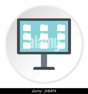 Storing files in computer icon. Flat illustration of storing files in computer vector icon for web Stock Vector