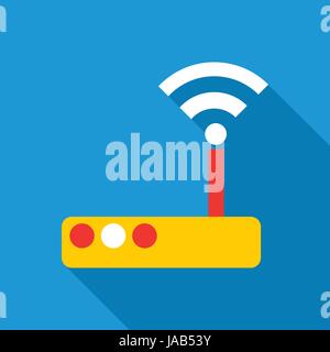 Router icon in color drawing. Internet connection, WiFi Stock Vector ...