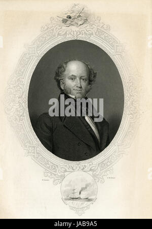 Antique c1860 engraving, Martin Van Buren. Martin Van Buren (1782-1862) was an American politician who served as the eighth President of the United States (1837Ð41). SOURCE: ORIGINAL ENGRAVING. Stock Photo