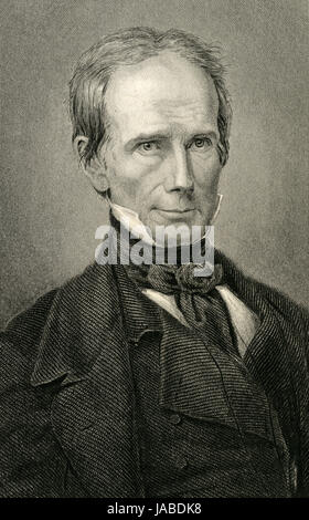 Antique c1860 engraving, Henry Clay. Henry Clay, Sr. (1777-1852) was an American lawyer and planter, statesman, and skilled orator who represented Kentucky in both the United States Senate and House of Representatives. SOURCE: ORIGINAL ENGRAVING. Stock Photo