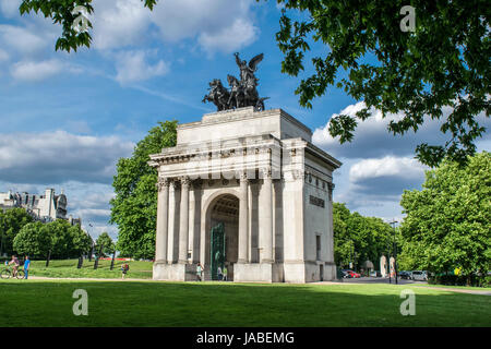 The Wellington Arch in London during summer. Stock Photo