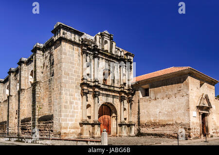 Exterior of Las Capuchinas, 18th-century church & convent ruins, in colonial city & UNESCO World Heritage Site of Antigua Stock Photo