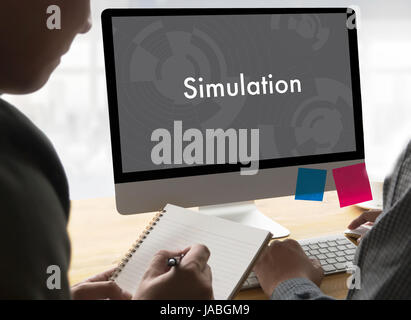 Simulation man work Web Design  Business Concept Stock Photo