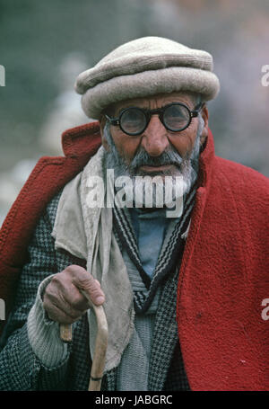 Old Man from the Hunza Valley, Gilgit-Baltistan Administrative Area, Pakistan Stock Photo