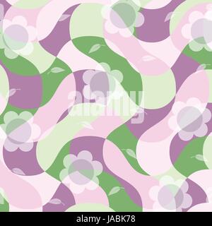Flowers & Leaves Abstract Background Designed as Fun and Colorful Texture Stock Vector