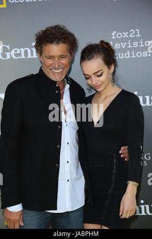 Steven Bauer and Lyda Loudon attending the premiere of National Geographic's 'Genius,' at the Fox Bruin Theater in Los Angeles, California.  Featuring: Steven Bauer, Lyda Loudon Where: Los Angeles, California, United States When: 24 Apr 2017 Credit: Guillermo Proano/WENN.com Stock Photo