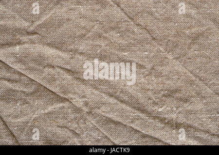Crumpled rough canvas close up. Texture and background Stock Photo