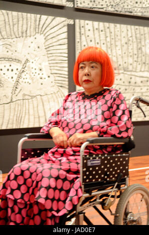 YAYOI KUSAMA - photographed with drawings and paintings at the 'Eternity of Eternal Eternity' exhbition held at the Matsumoto City Museum of Art from Jul - Nov 2012  in Matsumoto, Nagano Prefecture, Japan - 28 Jul 2012.  Photo credit: George Chin/IconicPix Stock Photo