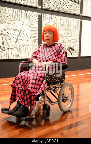 YAYOI KUSAMA - photographed with drawings and paintings at the 'Eternity of Eternal Eternity' exhbition held at the Matsumoto City Museum of Art from Jul - Nov 2012  in Matsumoto, Nagano Prefecture, Japan - 28 Jul 2012.  Photo credit: George Chin/IconicPix Stock Photo