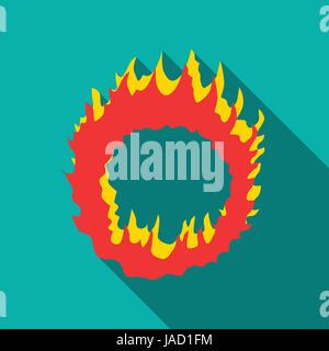Ring of fire icon. Flat illustration of ring of fire vector icon for web isolated on turquoise background Stock Vector