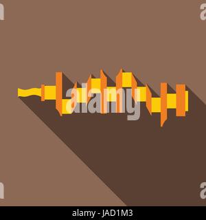 Crankshaft icon. Flat illustration of crankshaft vector icon for web isolated on coffee background Stock Vector