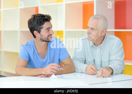 proffesional helping customer Stock Photo