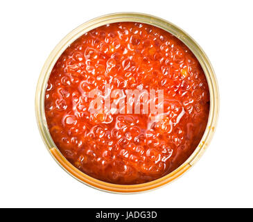 Canning salmon roe isolated on a white background Stock Photo