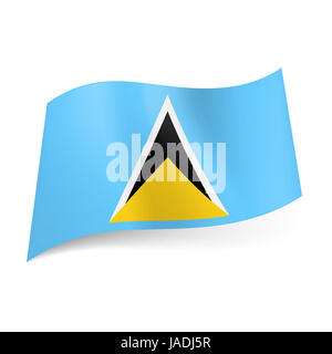 blue flag yellow and black triangle