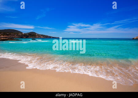 Cala Tarida in Ibiza beach San Jose at Balearic Islands Stock Photo