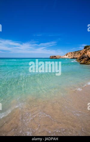 Cala Tarida in Ibiza beach Sant Josep at Balearic Islands Stock Photo