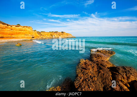 Ibiza island Platja Es bol Nou beach Ses Salines in Sant Josep at Balearic islands Stock Photo