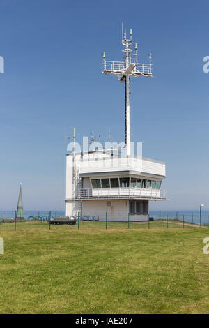Building used for marine communications at Helgoland island, Germany Stock Photo