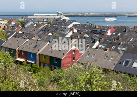 Aerial view rooftops at Helgoland island, Germany Stock Photo