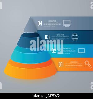 Vector illustration infographics four options pyramid. Stock vector Stock Vector