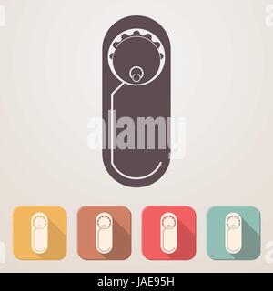 Newborn baby flat icon set in color boxes with shadow. Stock Vector
