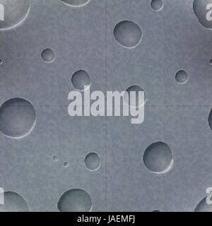 Textured moon surface with craters seamless pattern Stock Vector
