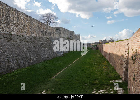 Eastern wall of Kalemegdan fortress, Belgrade, Serbia Stock Photo