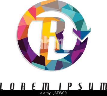 Abstract colorful triangle geometrical logotype vector illustration Stock Vector