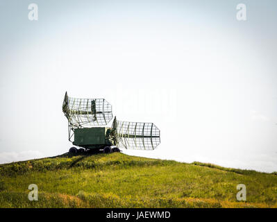A military radar on the hill Stock Photo