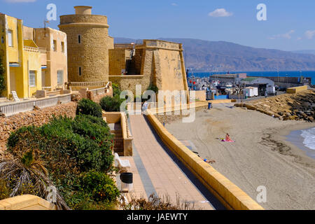 Santa Ana Castle Roquetas de Mar Almeria Spain Stock Photo