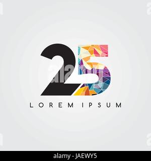number initial logotype logo abstract colorful geometrical Stock Vector