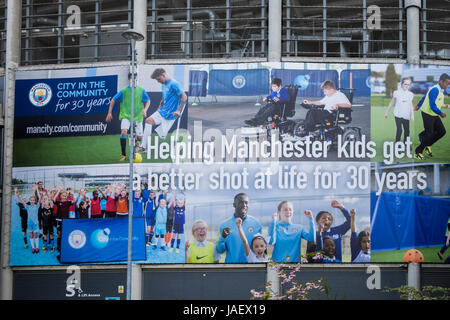 Etihad Stadium home to Manchester City football club, Manchester, England, U.K. Stock Photo